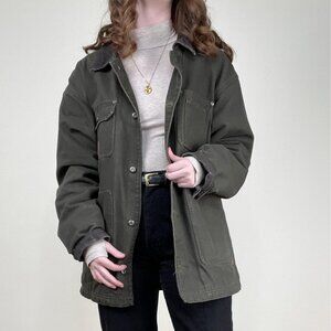 Vintage 90s Y2K Sorel Corduroy Fleece Barn Jacket Field Coat Utility Oversized